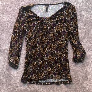 Susan Lawrence Black Circle Design Top